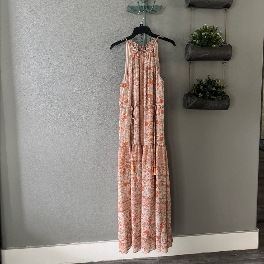 Taylor Floral Maxi Dress - Orange neutral size 10
